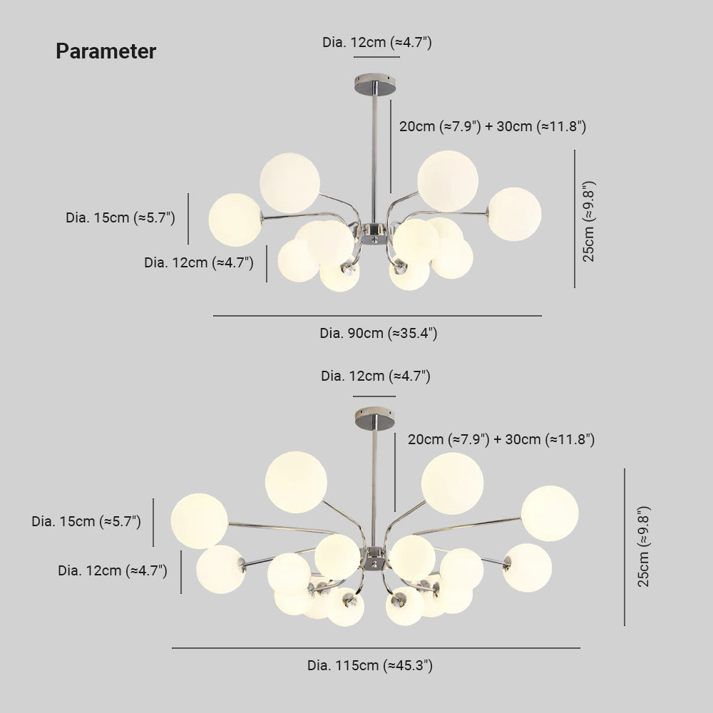 Valentina Moderne LED Kroonluchters Chroom/Goud Woonkamer