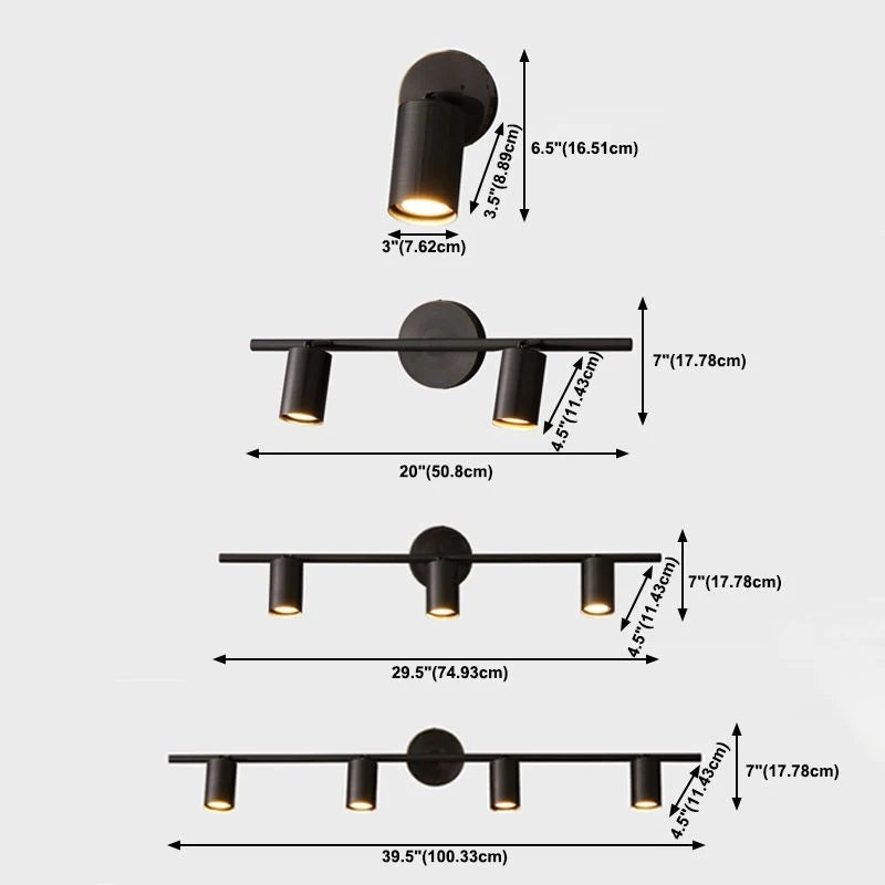 Freja Moderne Cilinder LED Wandlamp Metaal Zwart/Messing Slaap/Woon/Badkamer