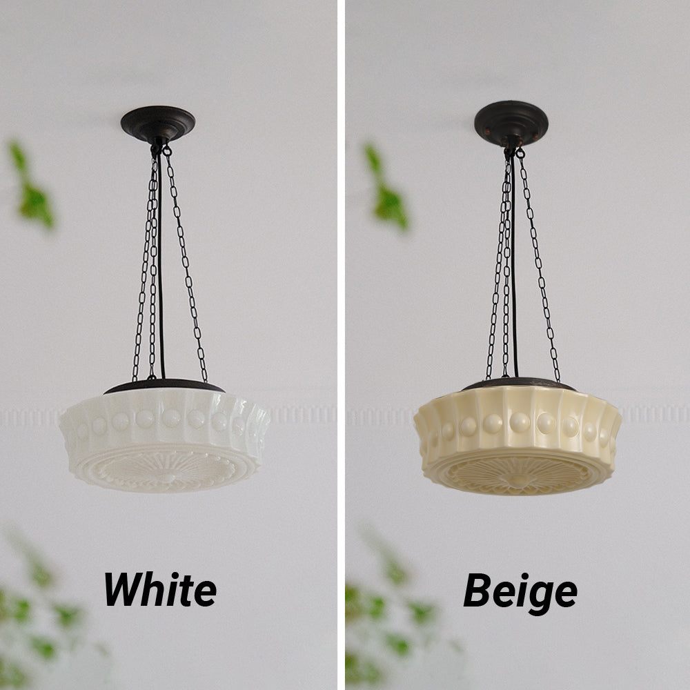 Hailie Vintage Franse Hanglamp Wit/Beige Woonkamer/Slaapkamer