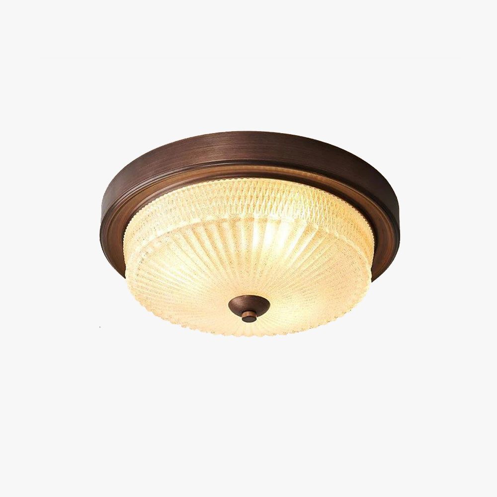 Alessio Vintage Ronde Inbouwmontage Plafondlamp Glas Slaapkamer