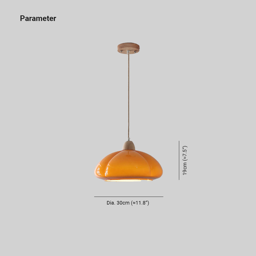 Hailie Retro Hanglampen Pompoen Wit Glas Slaapkamer/Eetkamer