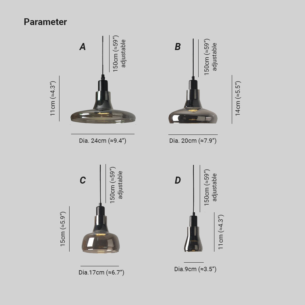 Hailie Moderne Hanglampen Zwart Glas Eetkamer/Woonkamer/Studiezaal