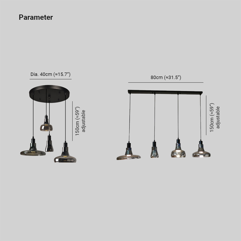 Hailie Moderne Hanglampen Zwart Glas Eetkamer/Woonkamer/Studiezaal