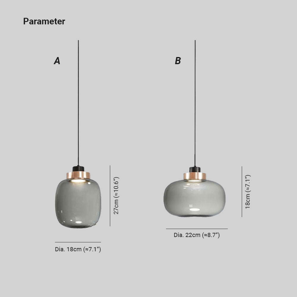 Hailie Moderne LED Hanglampen Rookgrijs Glas Slaapkamer/Woonkamer