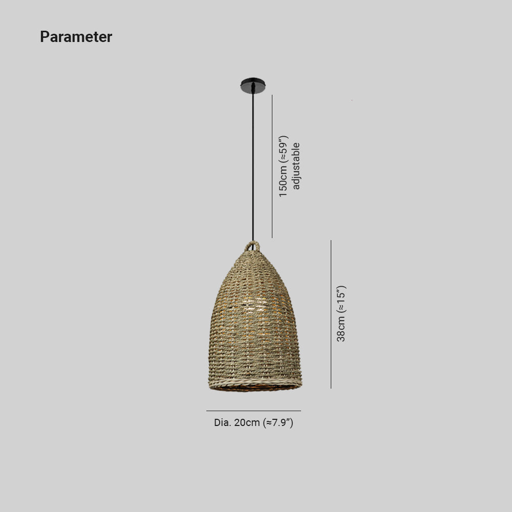 Ritta Retro Handgemaakte Metalen/Rieten Hanglampen Slaapkamer/Studie