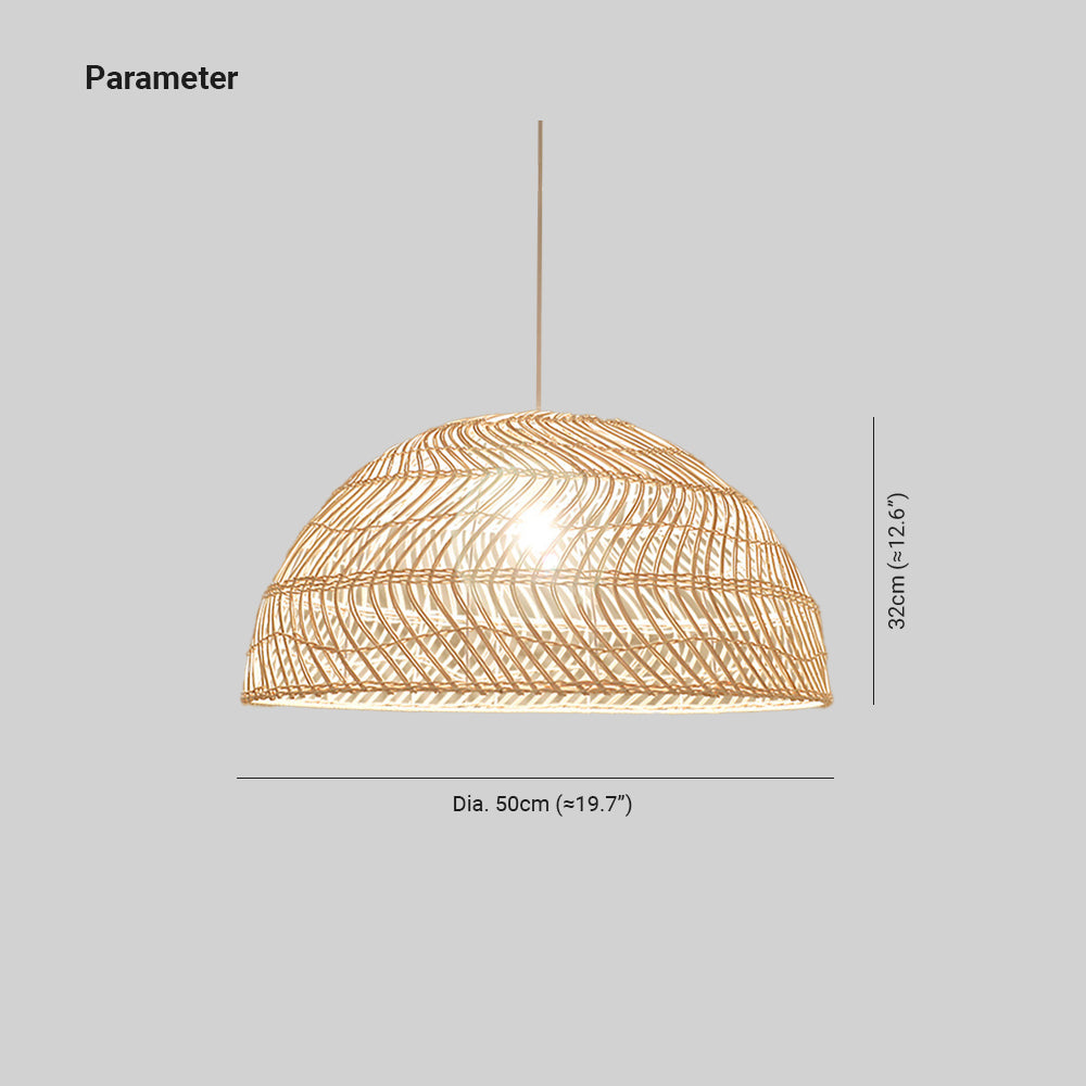 Ritta Retro Handgemaakte Rattan/Metalen Hanglampen Slaapkamer