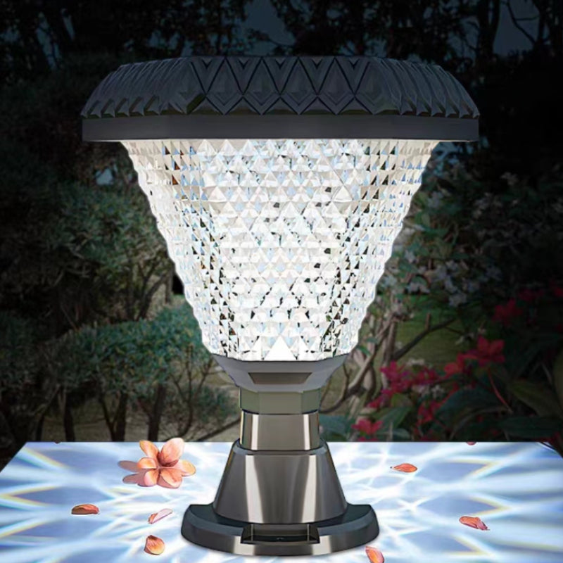 Riley Moderne Vierkant/Hexagon Zonne Energie Buitenlamp Acryl Zwart Tuin/Stoeprand/Balkon