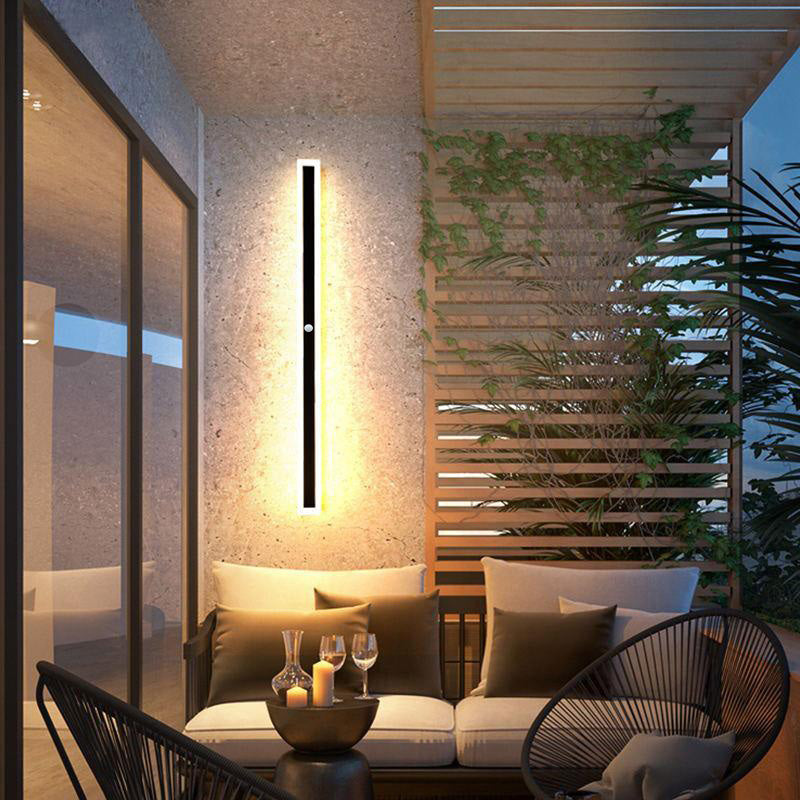 Edge Moderne Rechthoekig LED Wandlamp Zwart Metaal/Acryl Tuin/Stoeprand/Balkon