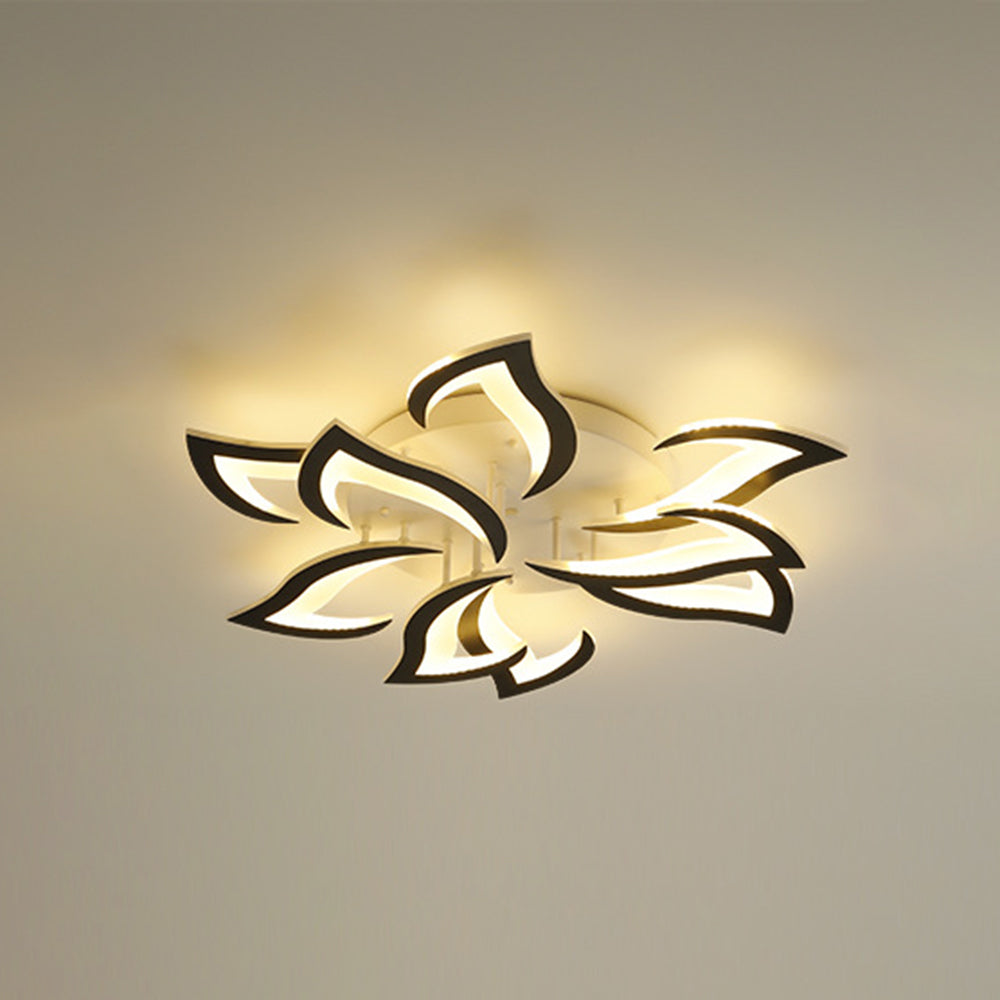 Hana Design Bloem LED Plafondlampen Zwart/Wit Metaal/Acryl Woon/Slaapkamer