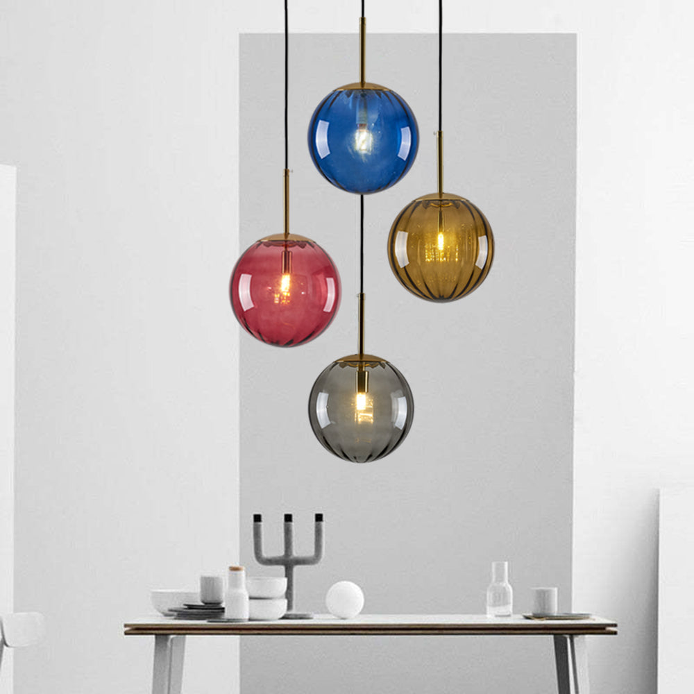 Hailie Moderne Transparante Bubbel Hanglampen Blauw Rood Glas Woonkamer