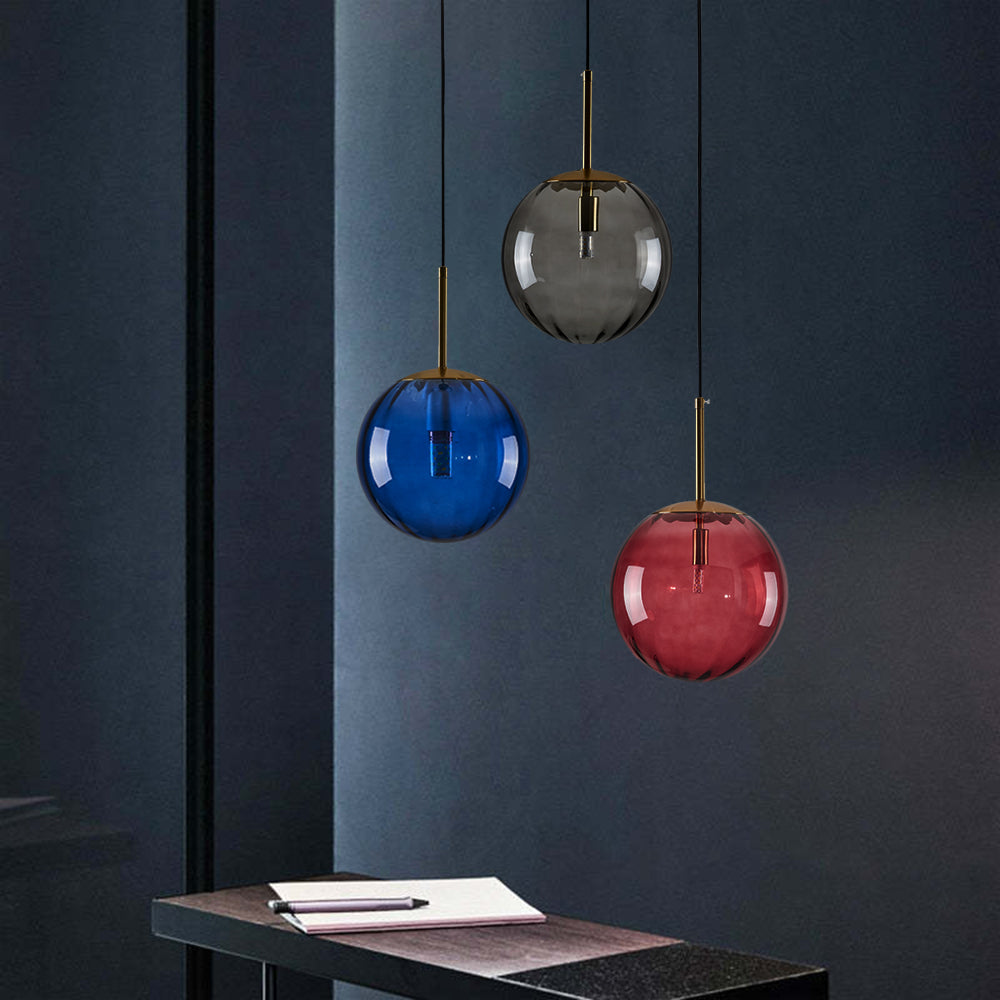 Hailie Moderne Transparante Bubbel Hanglampen Blauw Rood Glas Woonkamer