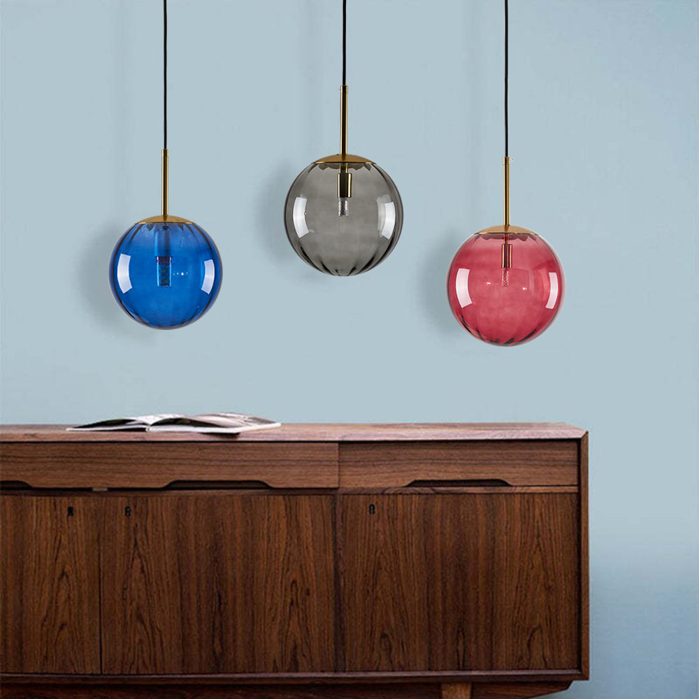 Hailie Moderne Transparante Bubbel Hanglampen Blauw Rood Glas Woonkamer