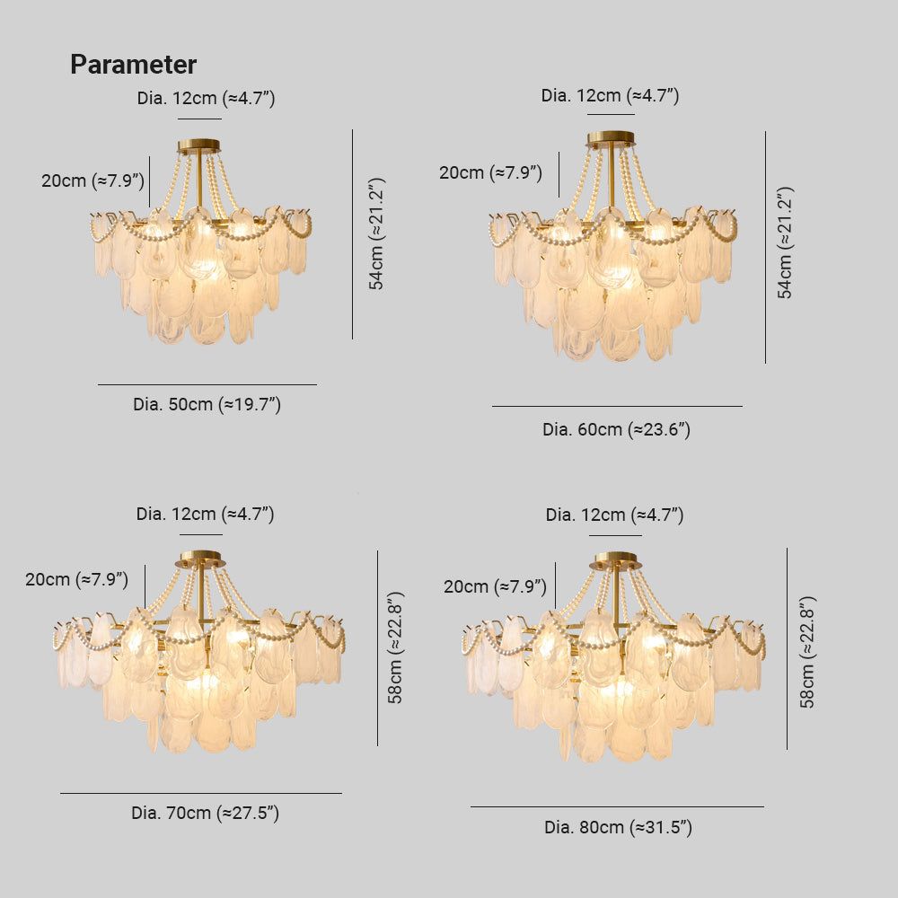 Kirsten Moderne Hanglamp Elegante Parel/Glas/Metaal Kroonluchter Wit Woon/Slaap/Eetkamer