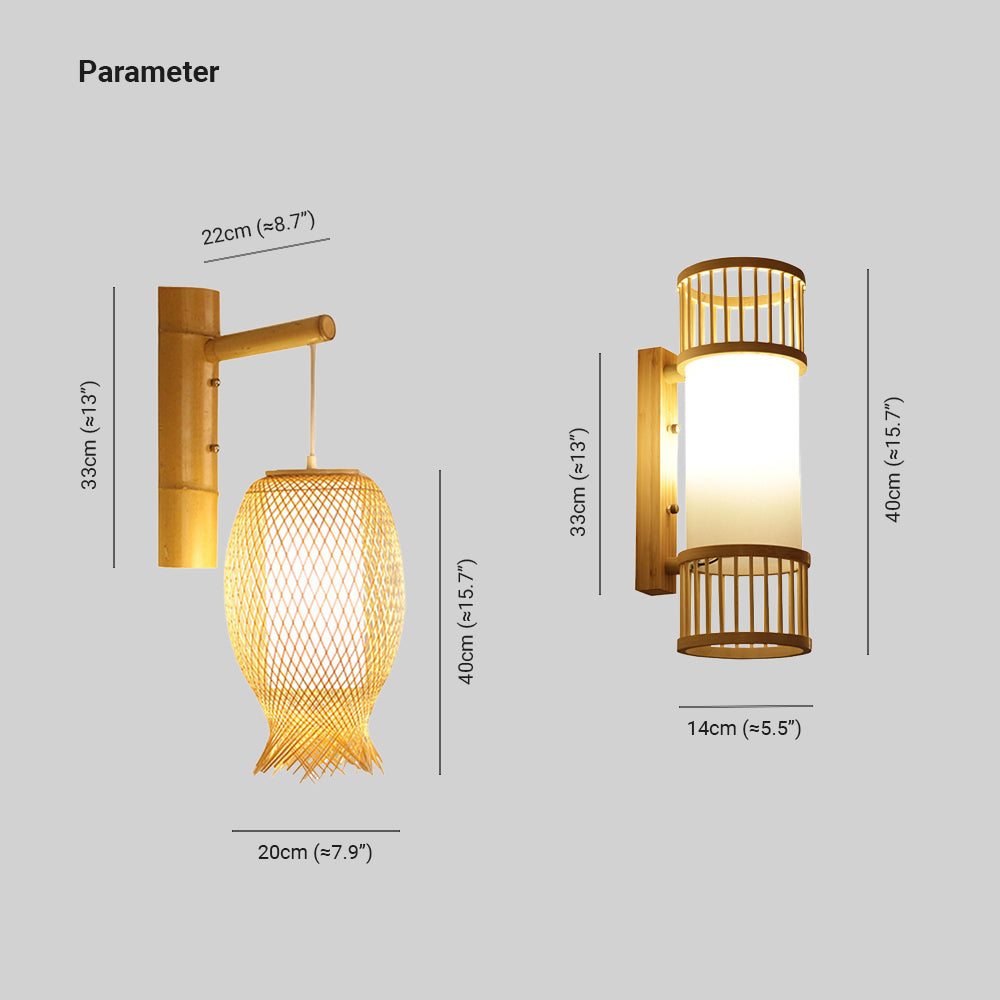 Ozawa Moderne Design LED Wandlamp Rustiek Rotan Weven Woon/Eet/Slaapkamer