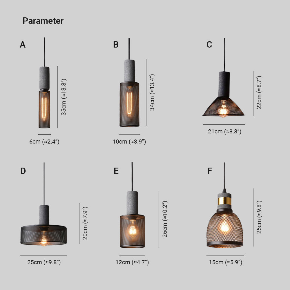 Zaid Industriële Design Cilindervormige Hanglamp Cement/Metaal/Steen Eetkamer/Bar