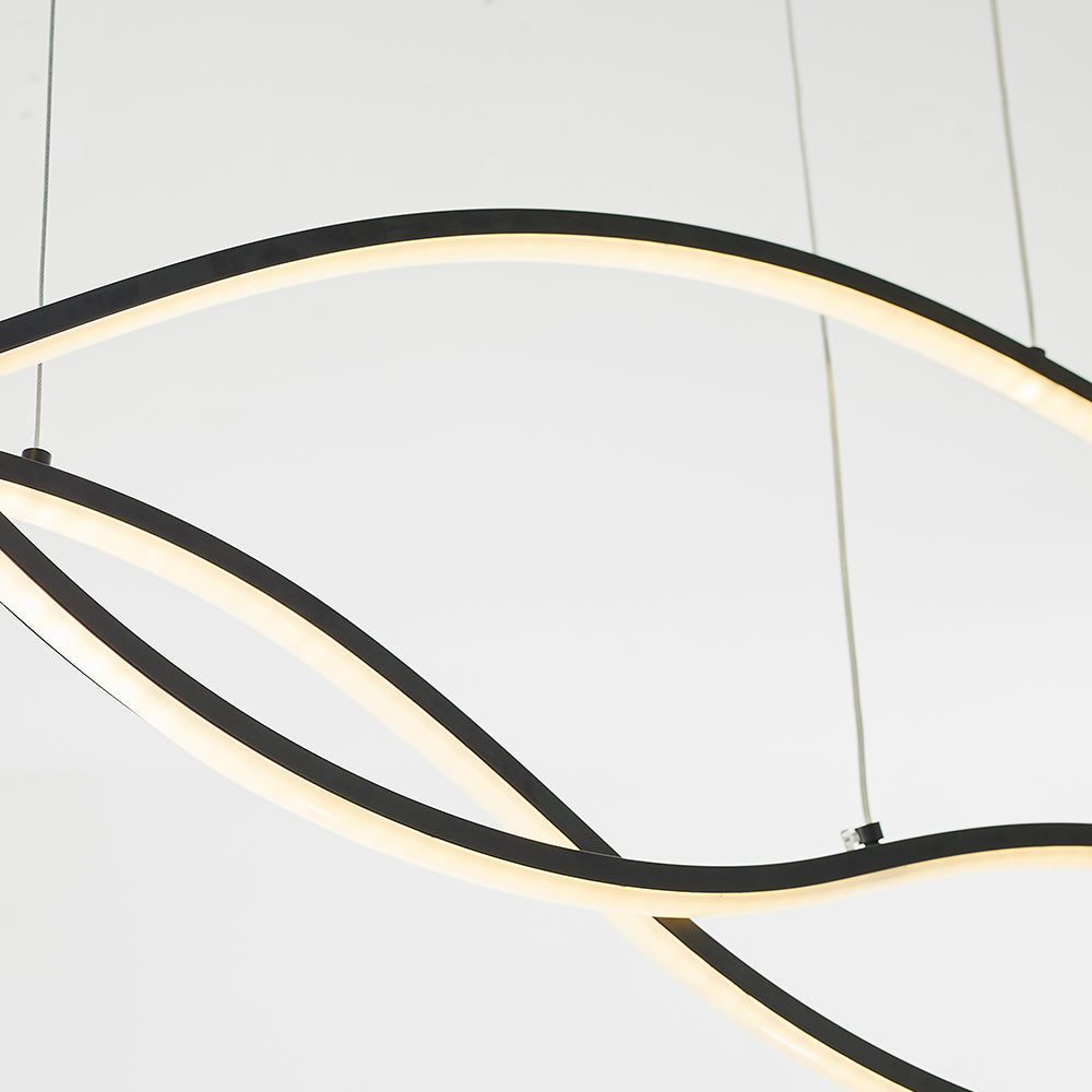 Louise Modern Golflijn LED Hanglamp Metaal Zwart/Goud Restaurant/Kantoor