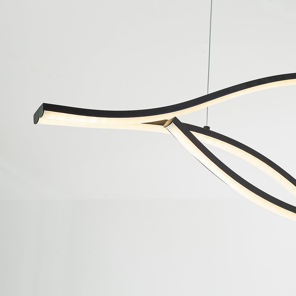 Louise Modern Golflijn LED Hanglamp Metaal Zwart/Goud Restaurant/Kantoor