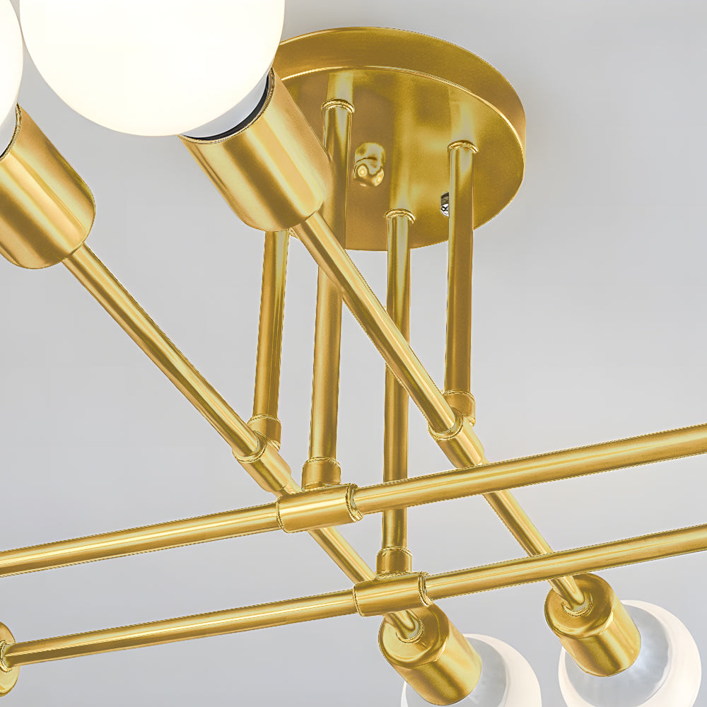 Valentina Moderne LED Plafondlampen Gouden Zwart Metaal Glas Eetkamer