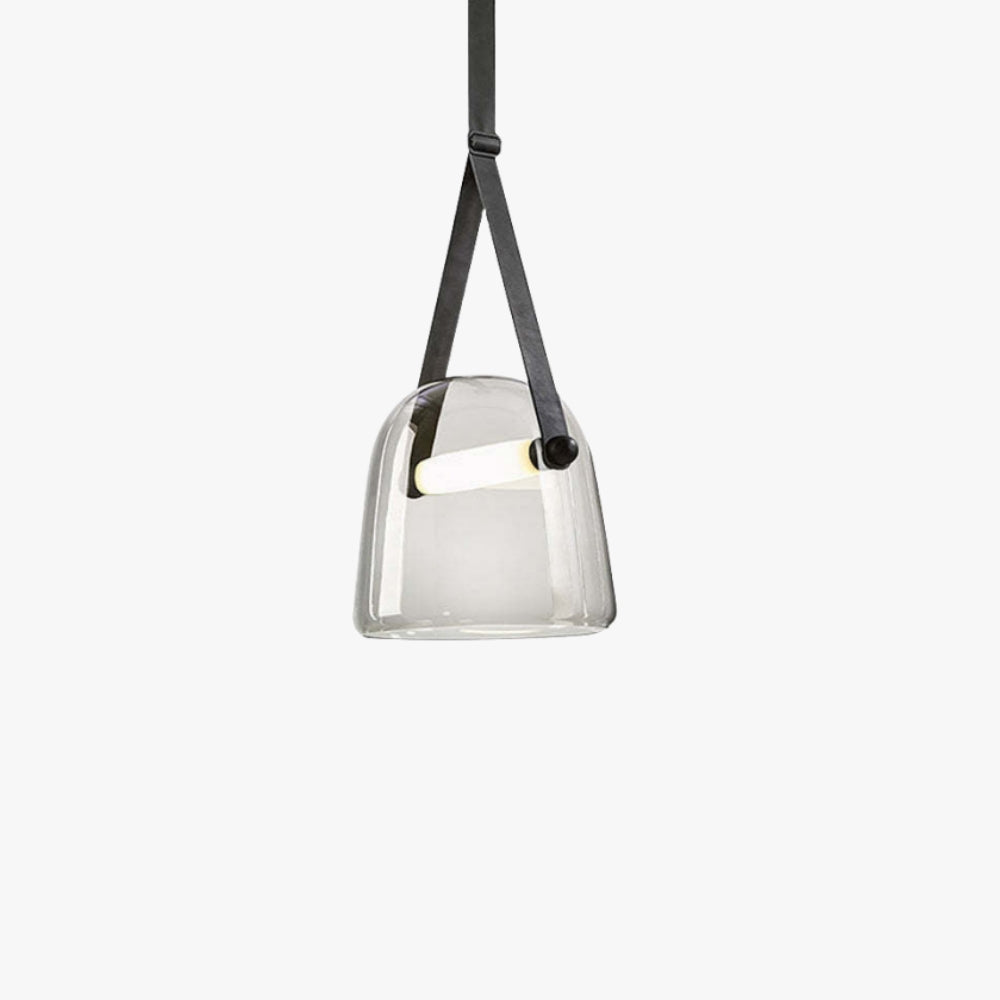 Cairns Modern Nordic Design LED Hanglamp Grijs/Wit Leer/Glas Slaap/Eet/Woonkamer