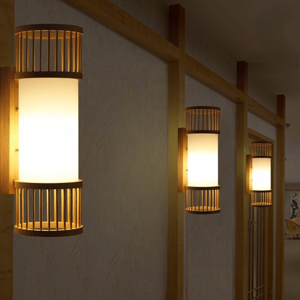 Ozawa Moderne Design LED Wandlamp Rustiek Rotan Weven Woon/Eet/Slaapkamer