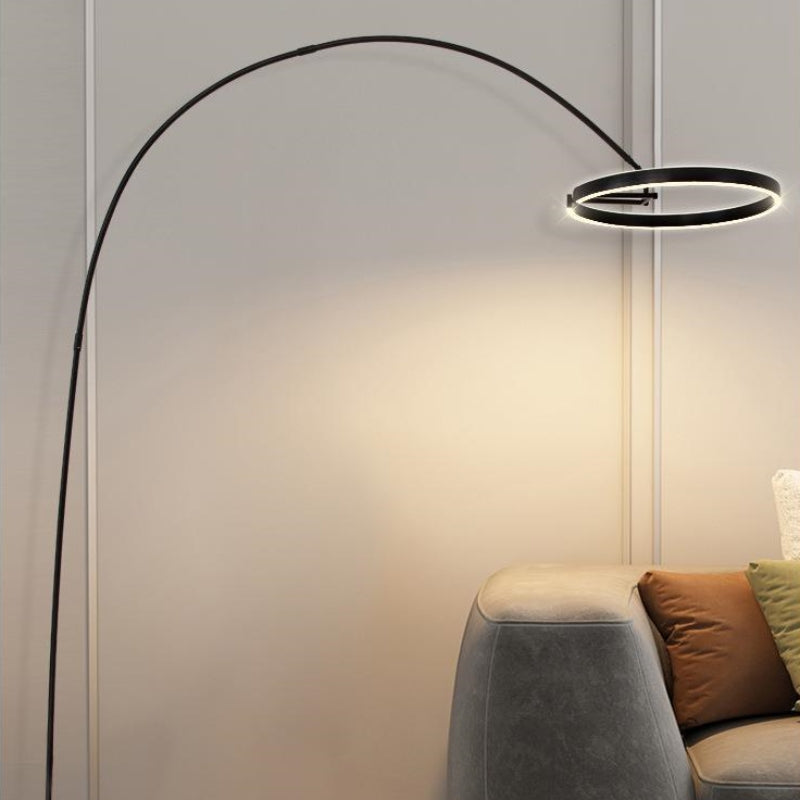 Edge Moderne LED Vloerlamp Zwart/Goud Woon/Slaapkamer Metaal&Siliconen