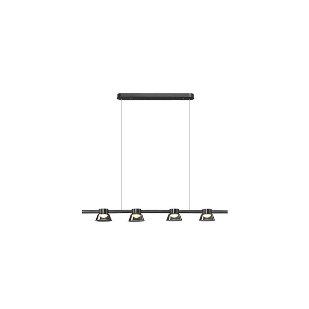 Evette Moderne Design LED Hanglamp Zwart Lineaire Metaal/Glas Eetkamer