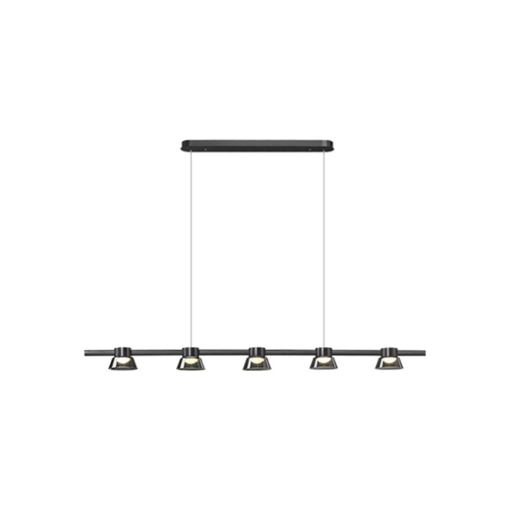 Evette Moderne Design LED Hanglamp Zwart Lineaire Metaal/Glas Eetkamer