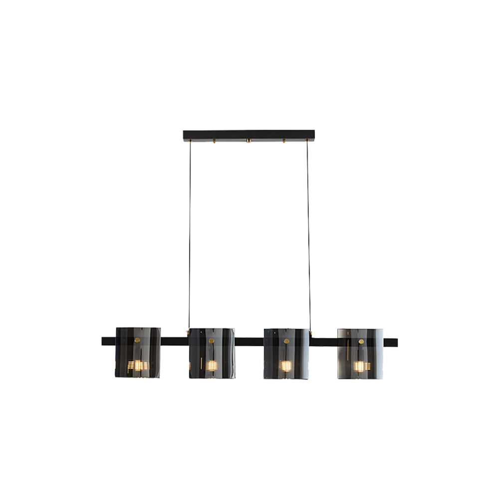 Evette Moderne Design Minimalistische Lineaire Hanglamp Metalen/Glas Zwart/Goud Eetkamer