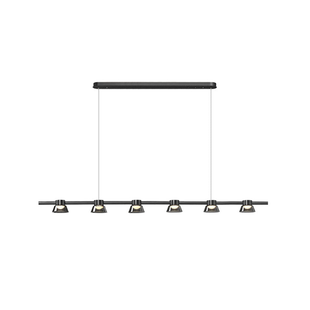 Evette Moderne Design LED Hanglamp Zwart Lineaire Metaal/Glas Eetkamer