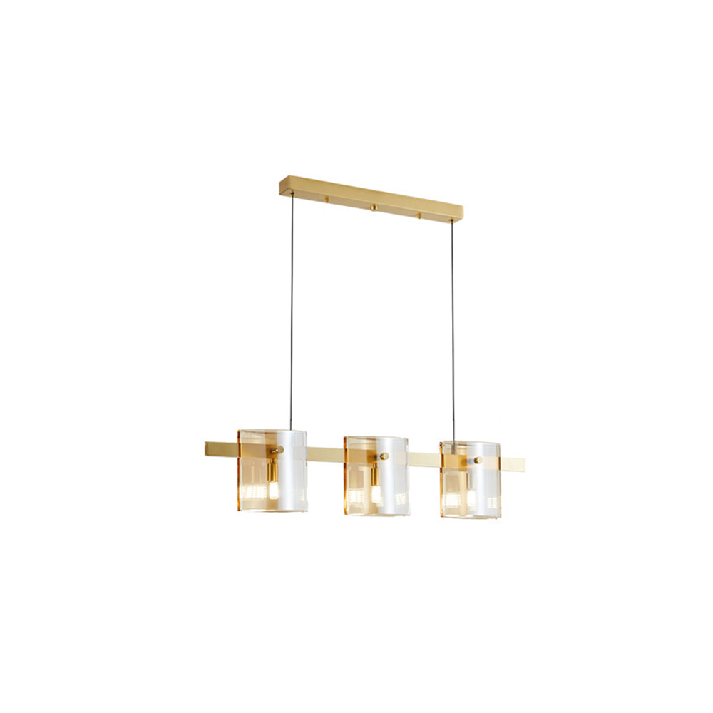 Evette Moderne Design Minimalistische Lineaire Hanglamp Metalen/Glas Zwart/Goud Eetkamer