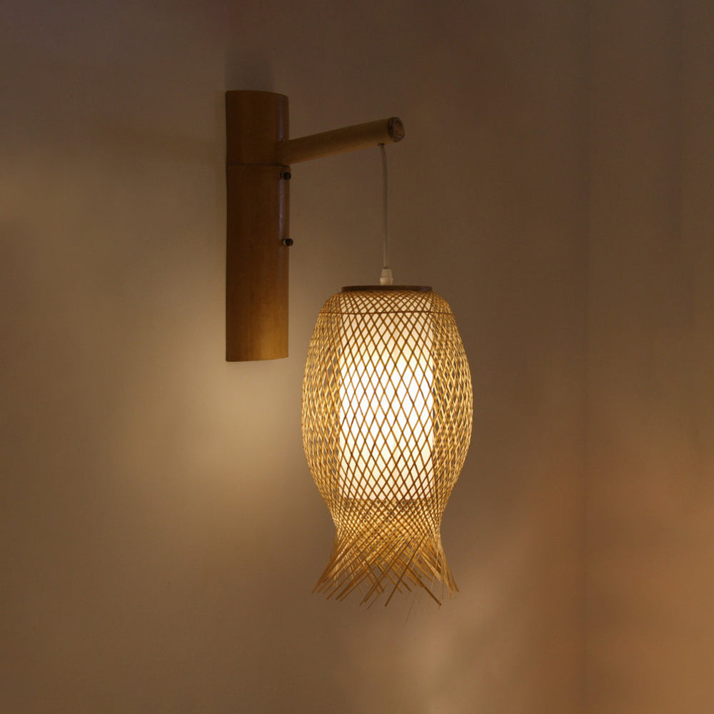 Ozawa Moderne Design LED Wandlamp Rustiek Rotan Weven Woon/Eet/Slaapkamer