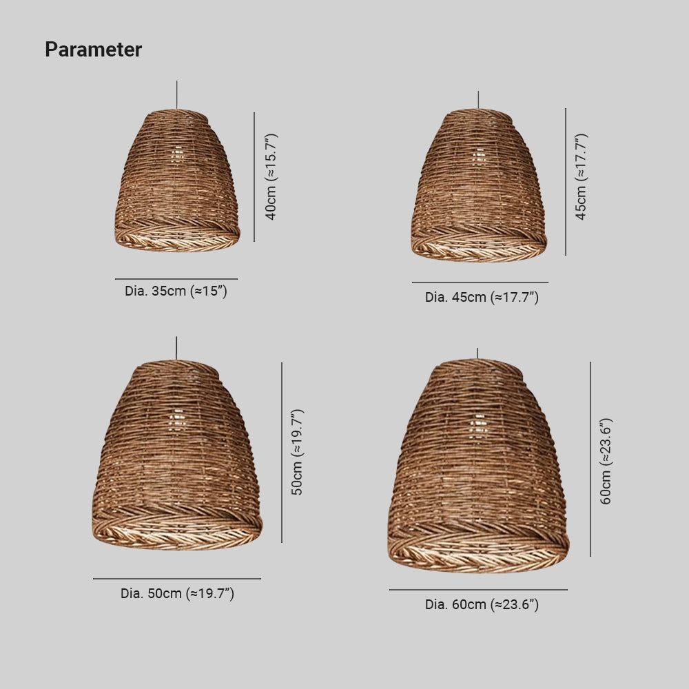 Muto Vintage Landelijk LED Hanglamp Rotan Woonkamer Slaapkamer