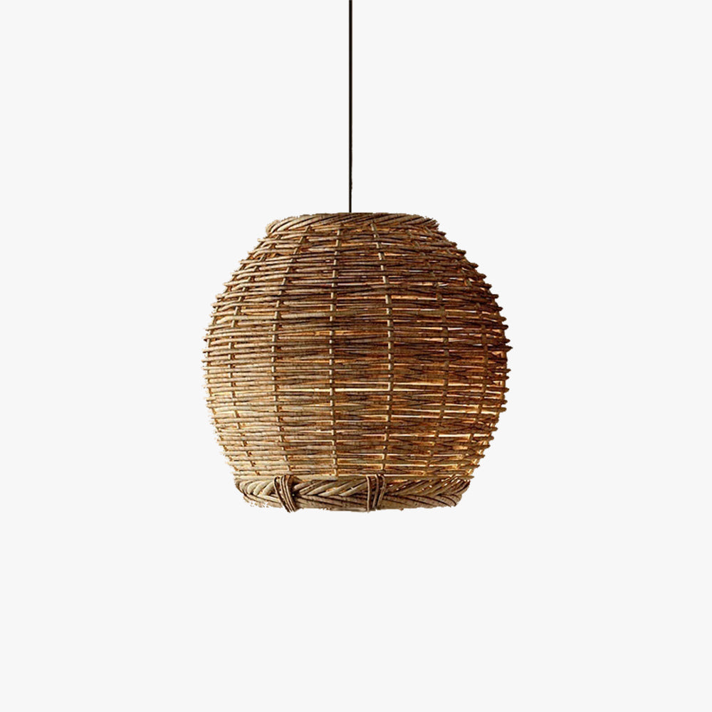 Muto Retro LED Hanglamp Hout rotan Woonkamer Restaurant