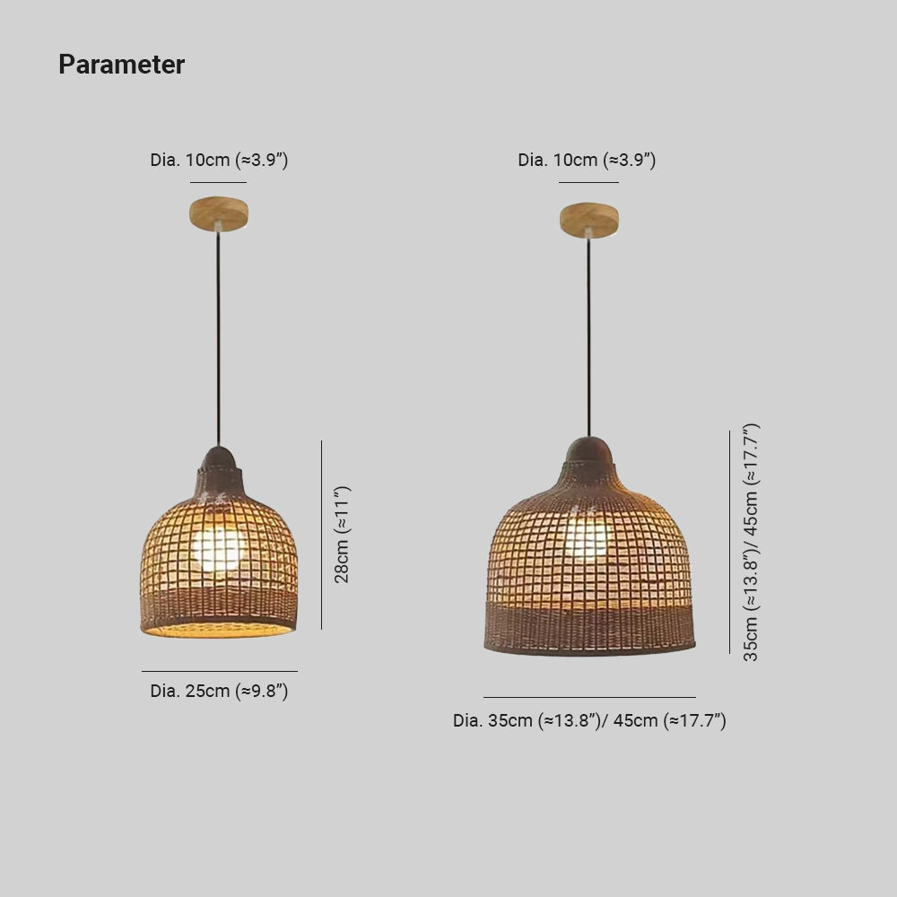 Muto Japans Retro Mand Hanglamp bamboe Pension/Slaapkamer