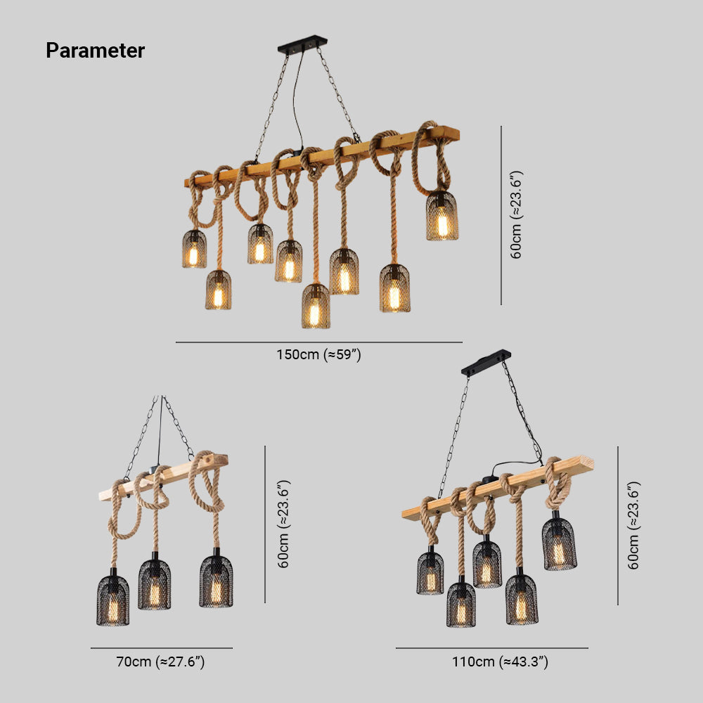 Epoch Minimalistisch LED Design Hanglampen Zwart Metaal/Touw Bar/Café