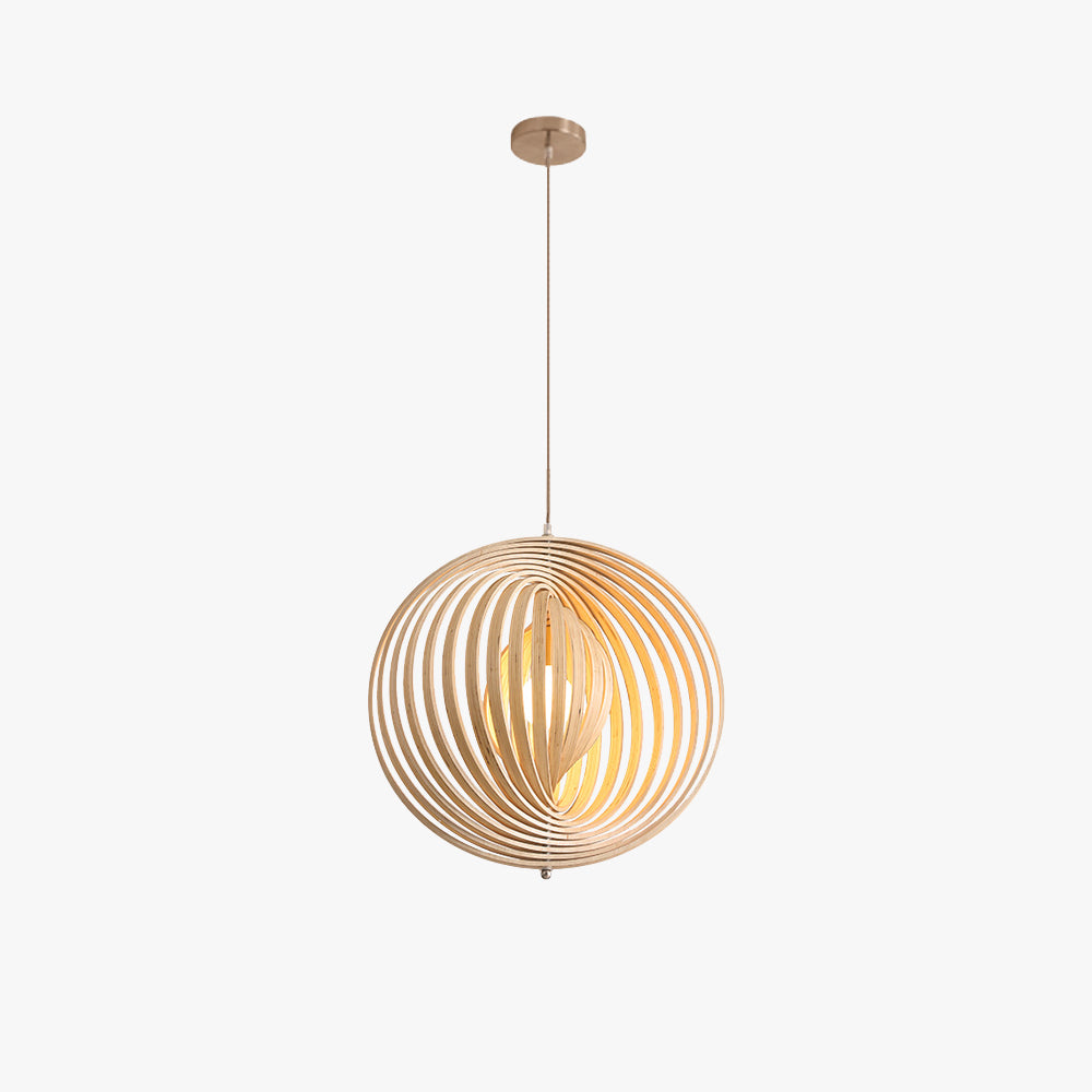 Muto Japanse LED Hanglampen Zwart/Goud Hout Slaapkamer/Bar