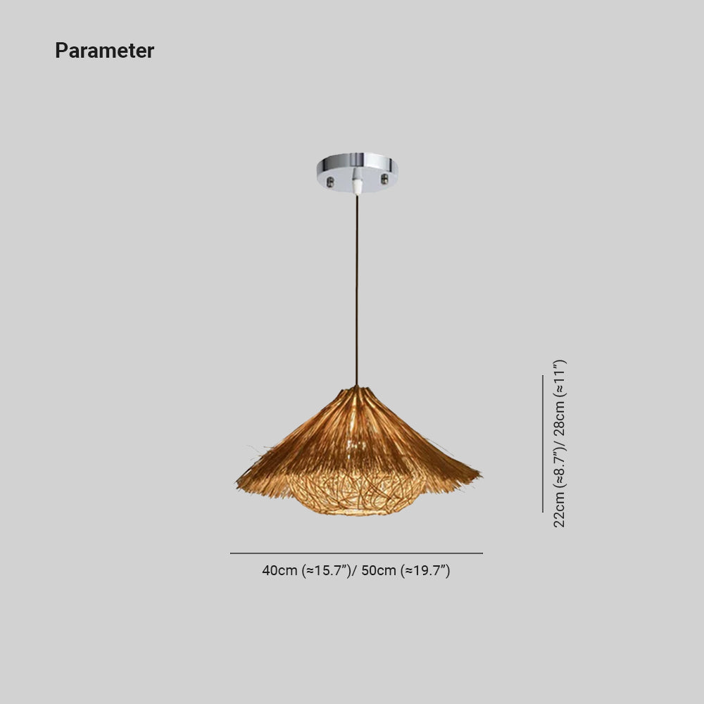 Muto Moderne Design Handgeweven Rotan Modellerende Hanglamp Geel/Bruin Woonkamer/Slaapkamer