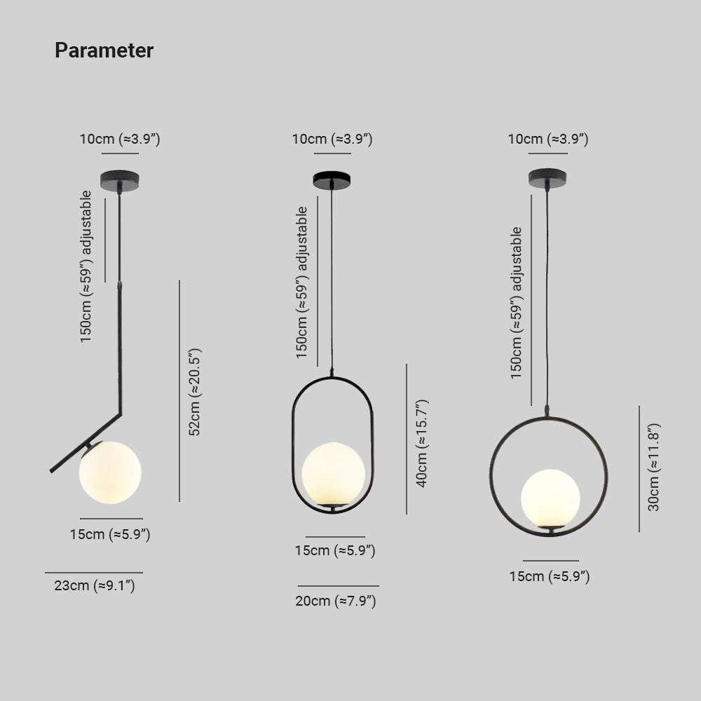 Valentina Ronde Design LED Hanglampen Metaal Glas Eetkamer Woonkamer