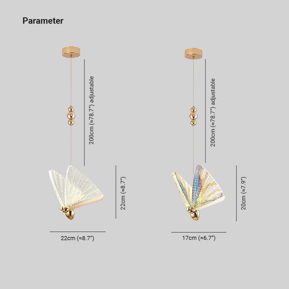 Kady Art Deco Vlinder Hanglampen Goud Metaal Slaapkamer Woonkamer