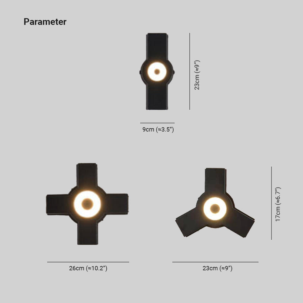 Orr Moderne Waterdichte Minimalistische Kruis Buiten Wandlamp Metaal Tuin/Gang