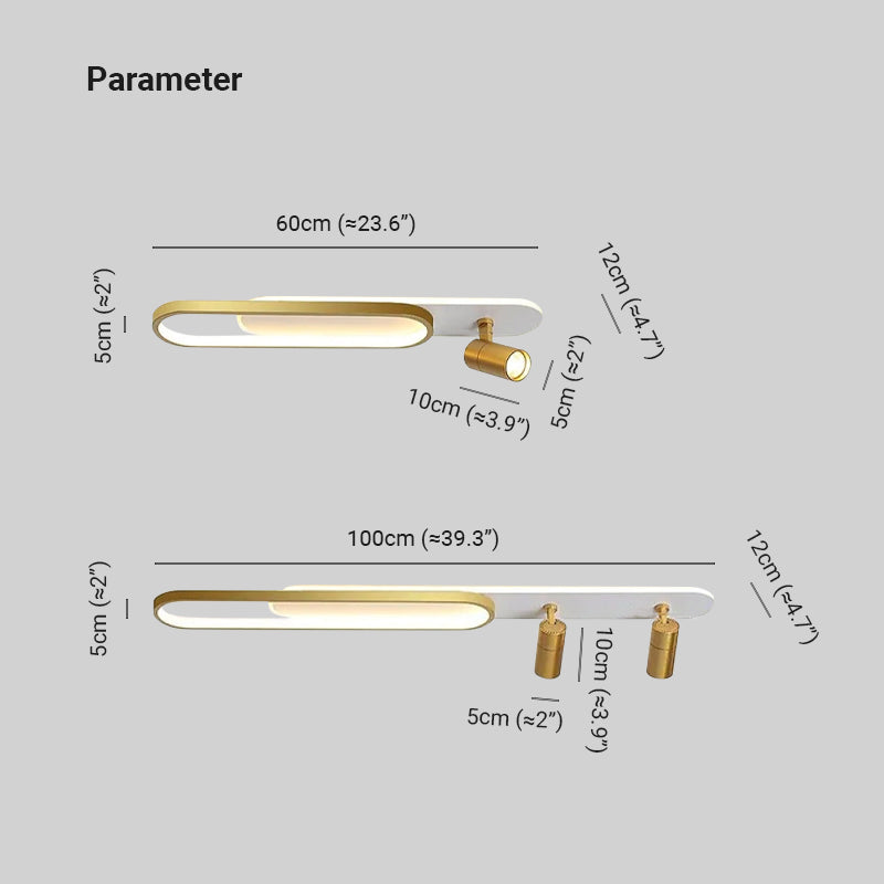 Haney Modern Elliptische LED Plafondlamp Zwart/Gouden Metaal/Acryl Slaapkamer/Woonkamer