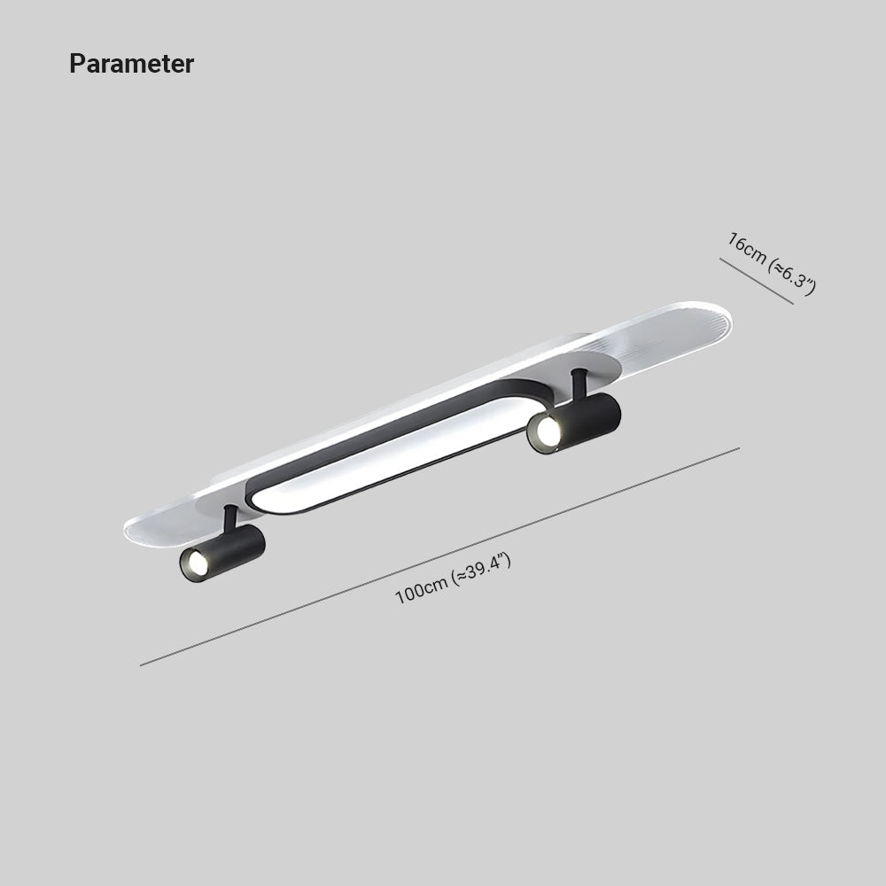 Haney Moderne LED Plafondlamp Metaal/Acryl Zwart Kantoor/Eetkamer/Woonkamer