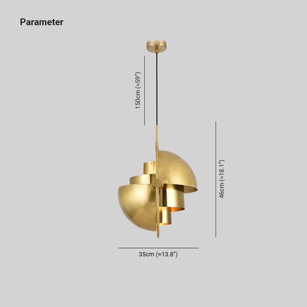 Cooley Ronde Retro LED Hanglampen Zwart Goud Acryl Metaal Eetkamer