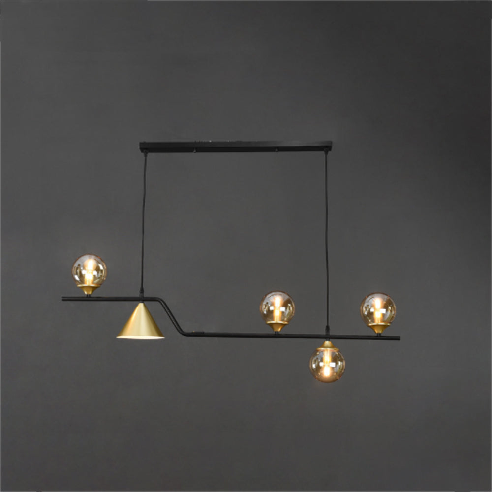 Edge Moderne LED Hanglampen Zwart/Goud Glas Woonkamer/Bedkamer