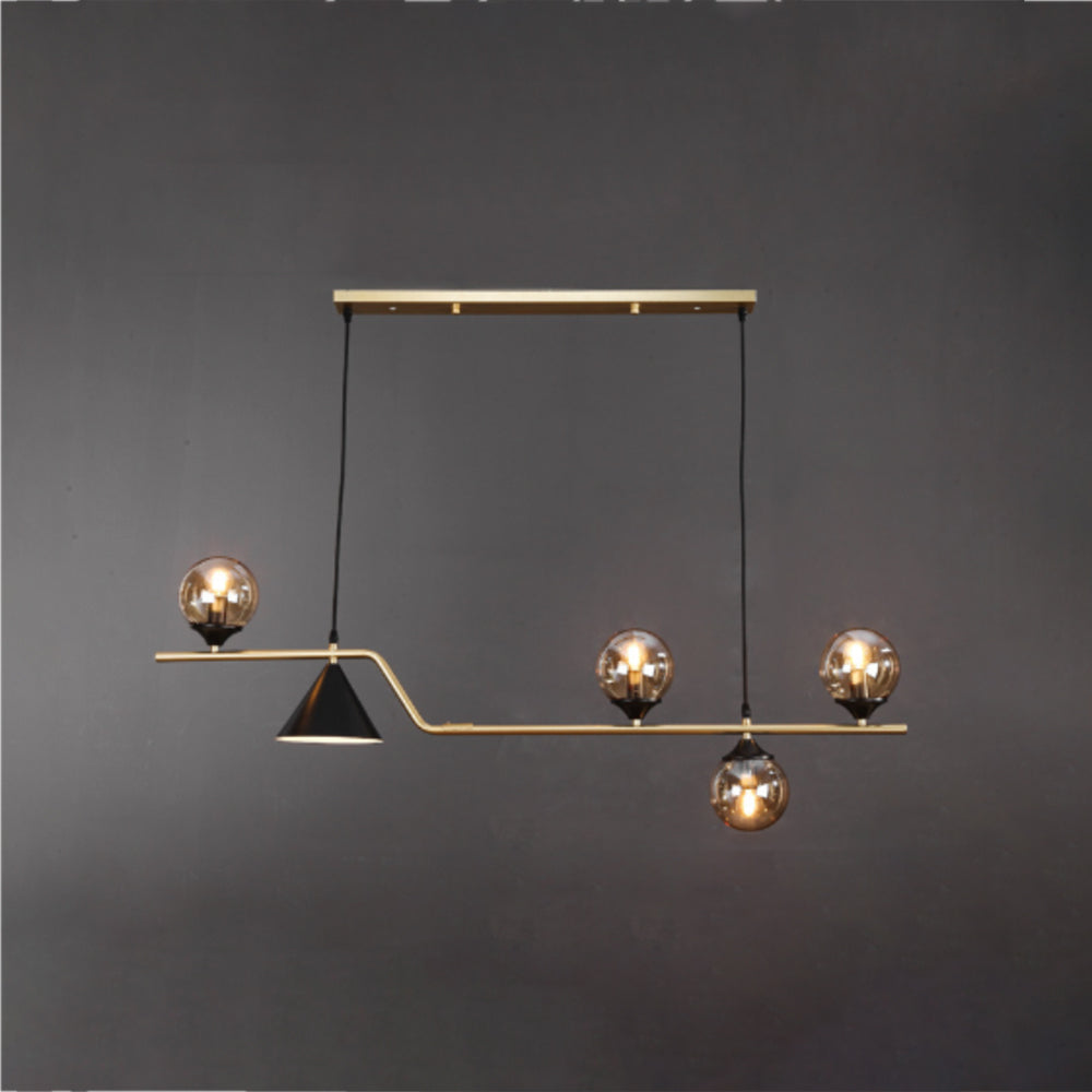 Edge Moderne LED Hanglampen Zwart/Goud Glas Woonkamer/Bedkamer