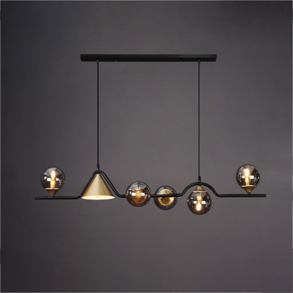 Edge Moderne LED Hanglampen Zwart/Goud Glas Woonkamer/Bedkamer