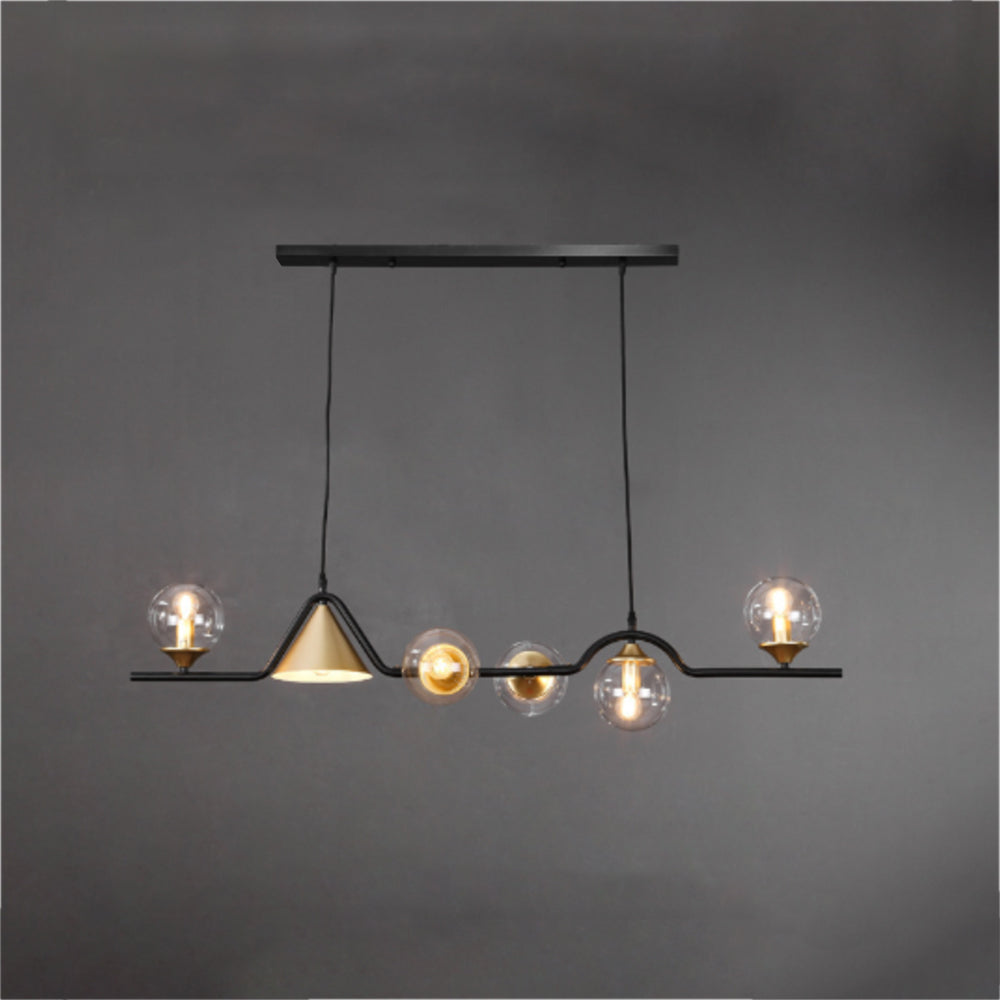 Edge Moderne LED Hanglampen Zwart/Goud Glas Woonkamer/Bedkamer