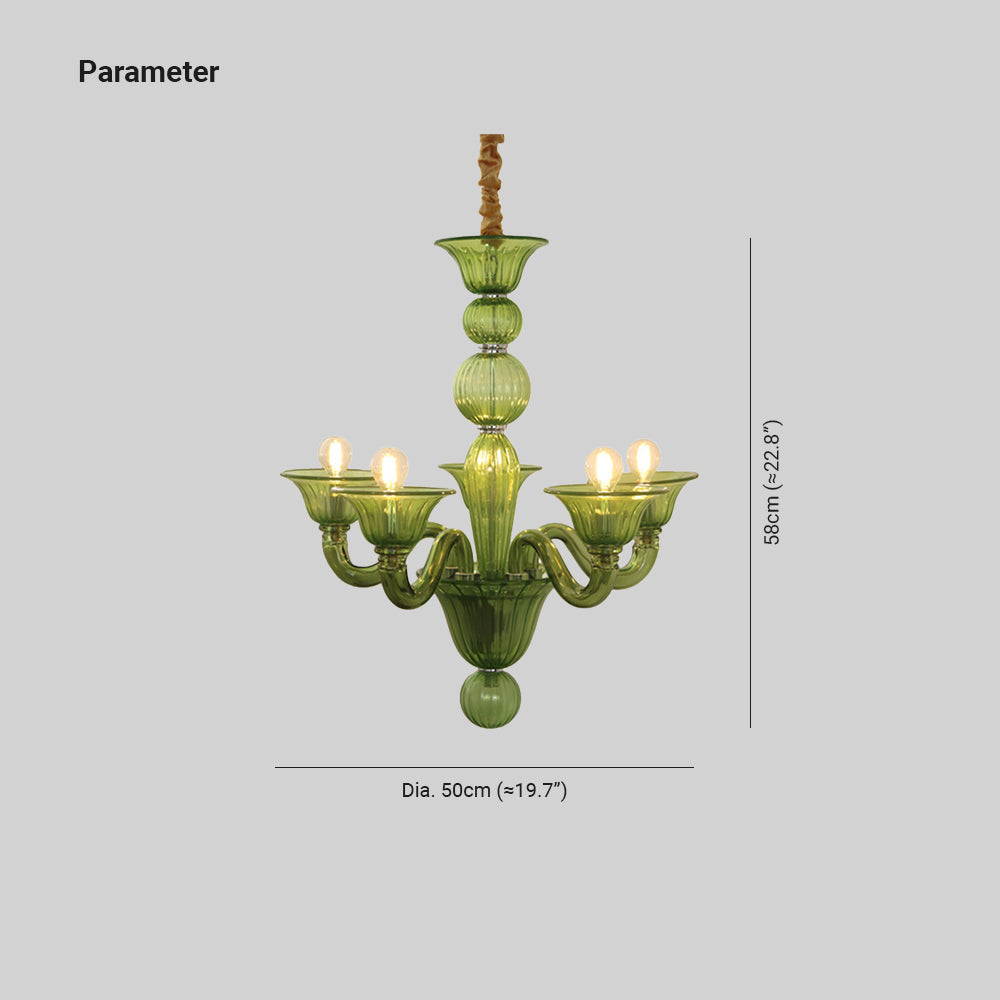 Silva Retro Kroonluchters Metaal Glas Eetkamer Woonkamer