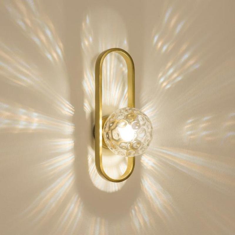 Valentina Moderne Globe Wandlamp Voor Op Het Bed Metaal/Glas Voor Goud/Zwart Slaap/Leeskamer