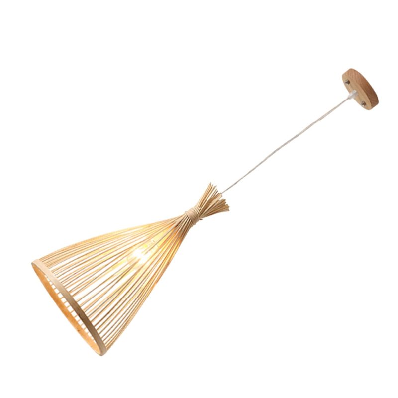 Muto Moderne Design LED Hanglamp Hout Rotan Handgeweven Bamboe Slaap/Eet/Woonkamer